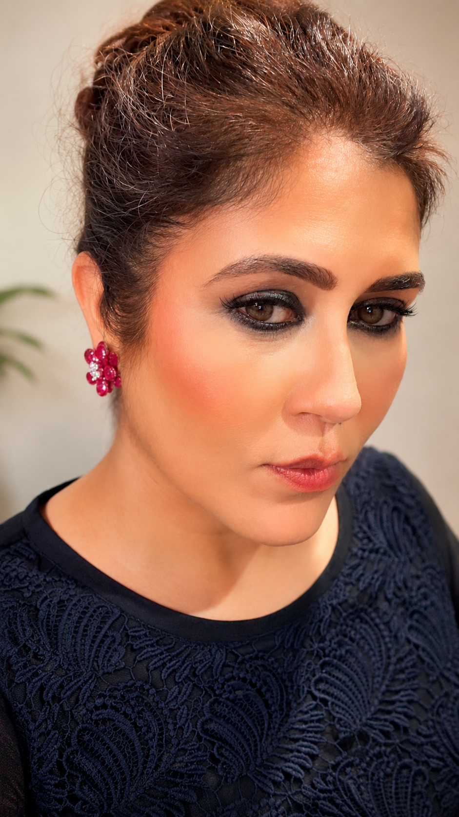 Royal Ruby Blossom Crystal Earrings