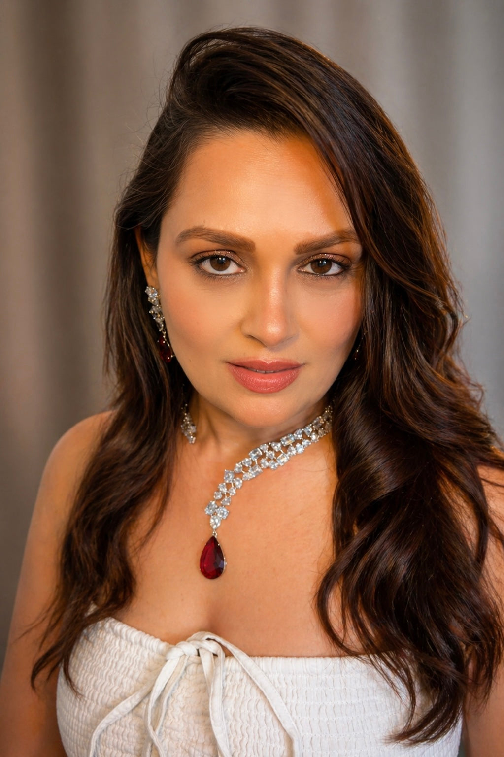 Crimson Royale Drop necklace n Earrings set