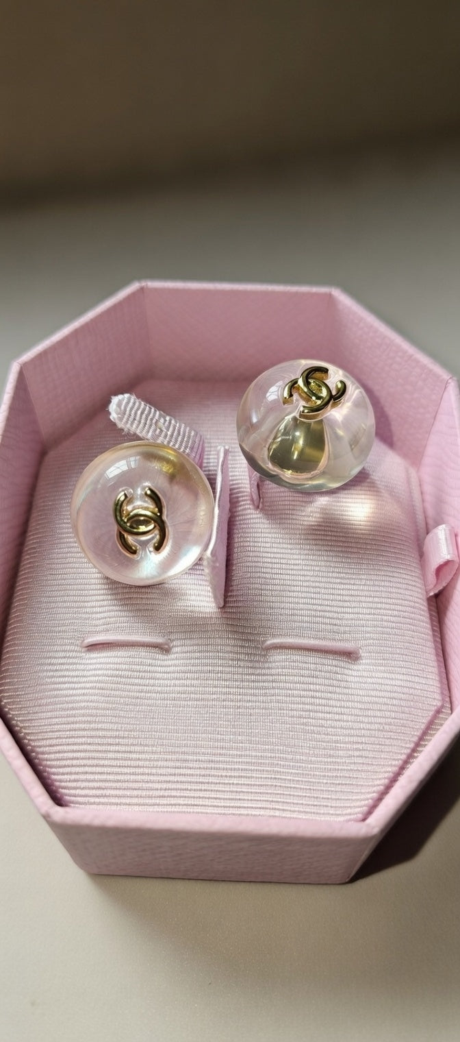Gold and clear earrings 