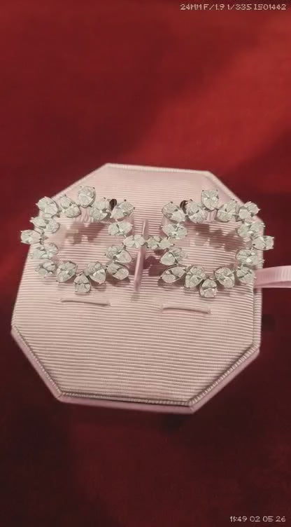 Celestial Pear Halo Diamond Earrings