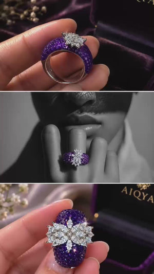 Royal Amethyst Blossom Ring