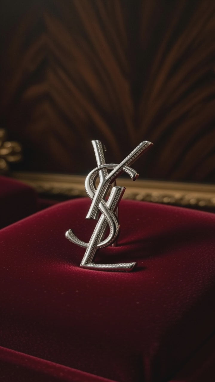 Luxury Designer Pure Steel Brooch