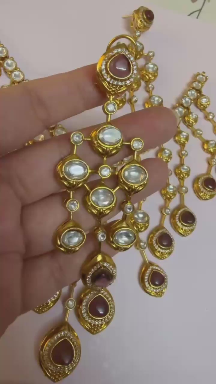 Ruby Royale Cascade Necklace Set