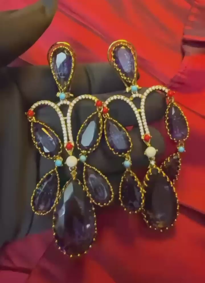 Midnight Bohemian Sapphire Cascade Earrings