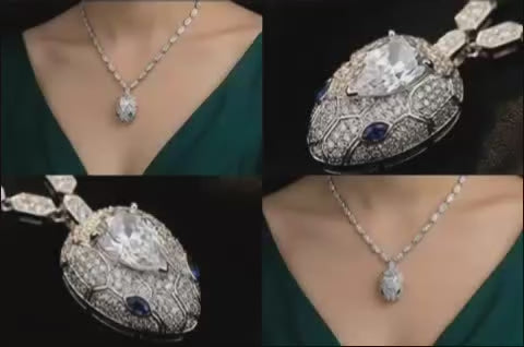 Serpentine Majesty Diamond Pendant Necklace ✨