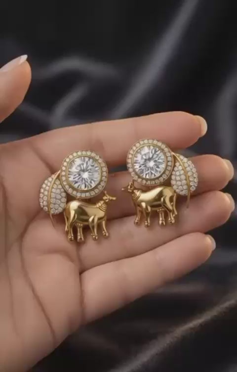 Rajsi Gaurav Diamond Bull Earring