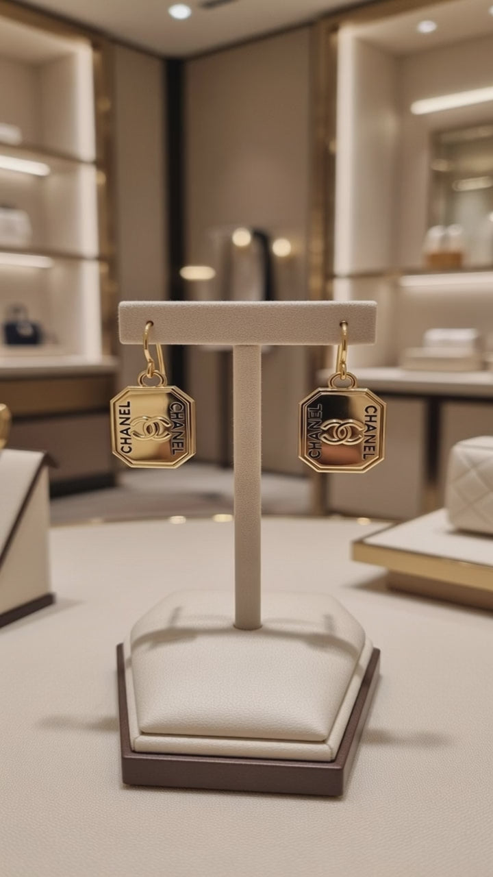 Luxury Chanel Gold Dangler Earrings