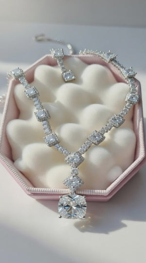Princess Diana Cut Diamond Statement Necklace Set