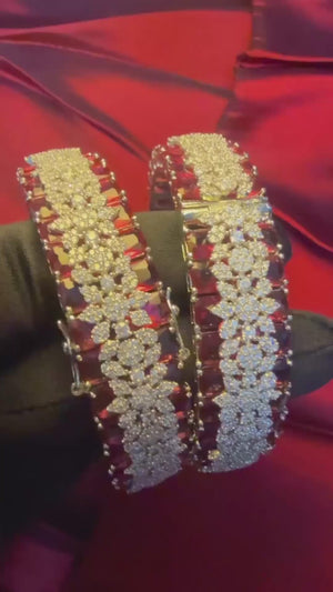 Royal Ruby Blossom AD Bangles