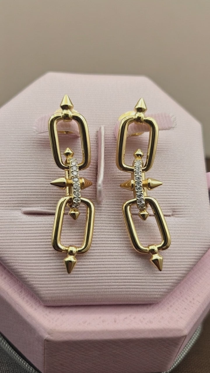 Premium Gold Diamond Classy Glam Earrings ✨