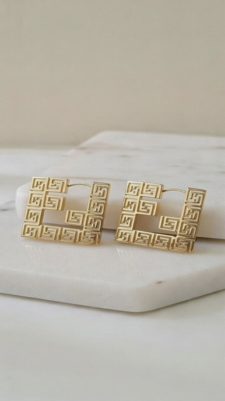 Bold Gold Statement Dangle Earrings