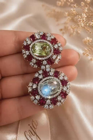 Emerald Radiance Halo Earrings