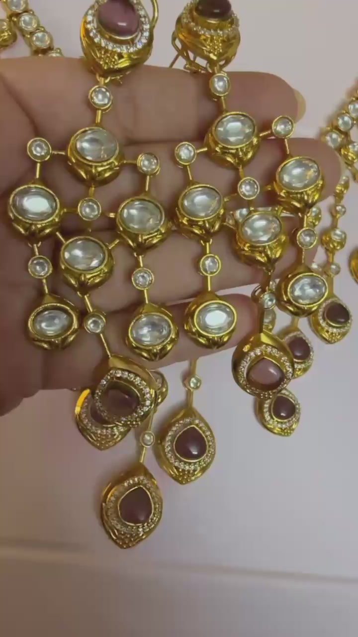 Ruby Royale Cascade Necklace Set