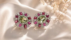 Emerald Radiance Halo Earrings