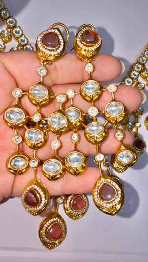 Ruby Royale Cascade Necklace Set