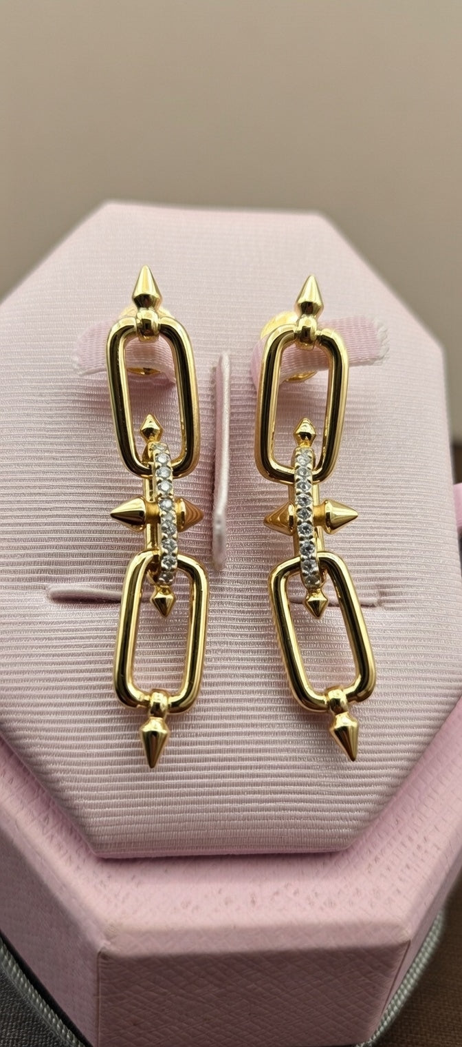 Premium Gold Diamond Classy Glam Earrings ✨