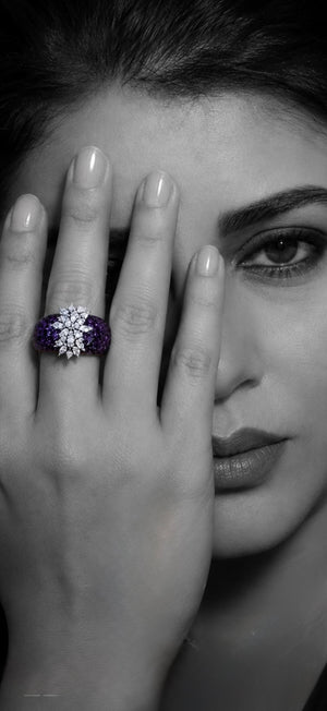 Royal Amethyst Blossom Ring