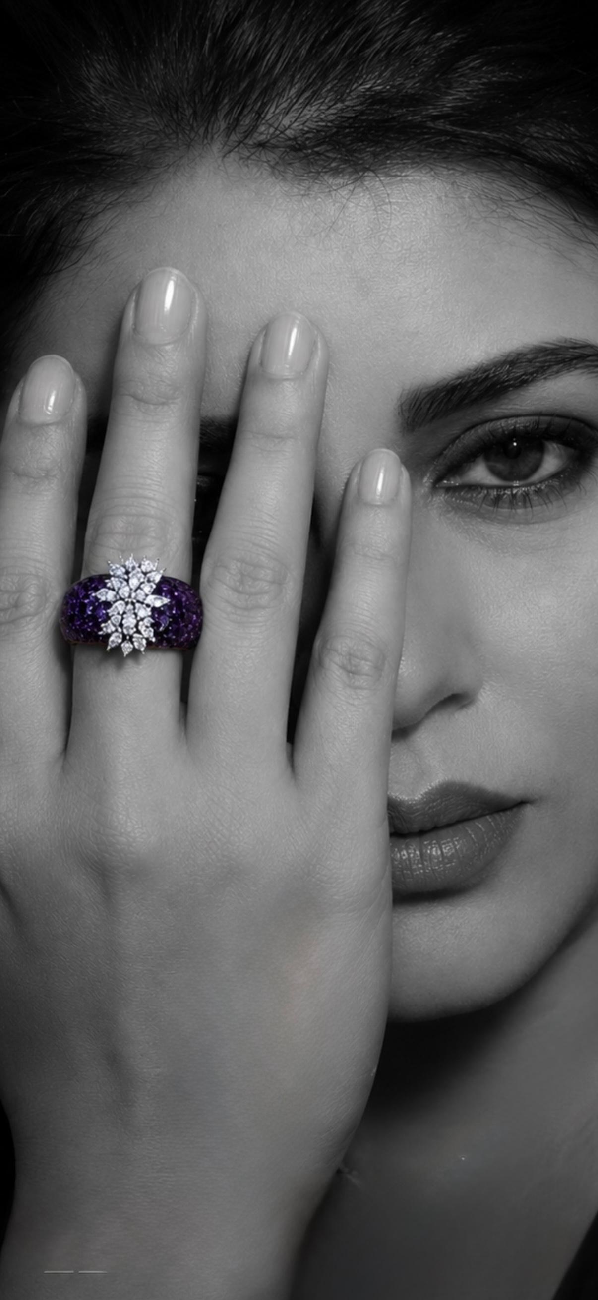 Royal Amethyst Blossom Ring