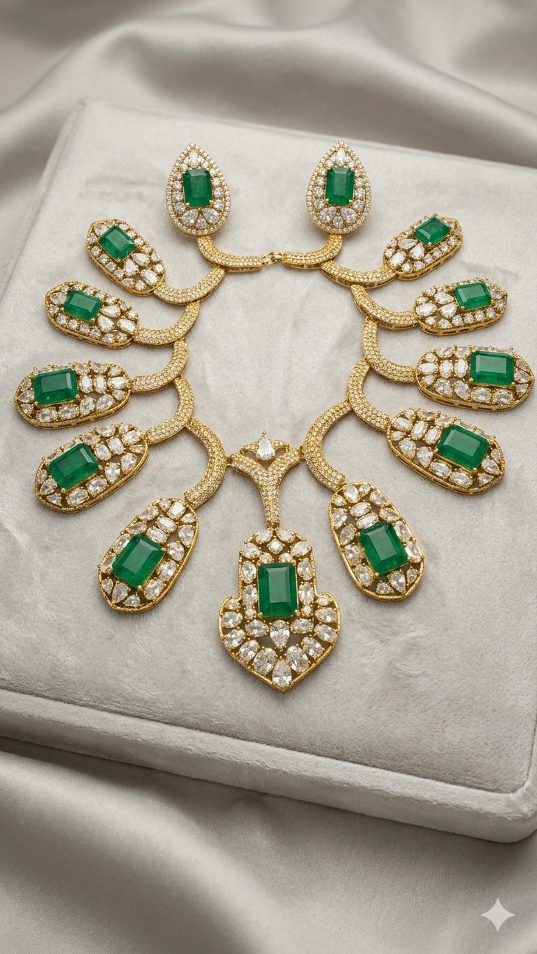 Maharani Emerald Royale Necklace Set