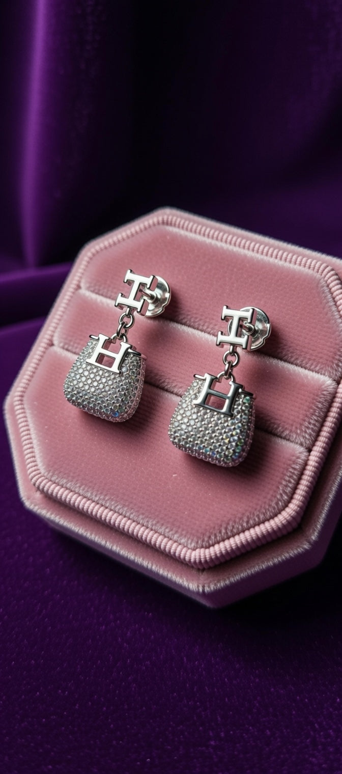 Cute Luxury Silver Earrings
