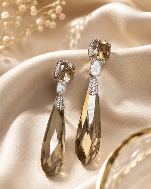 Smoky Champagne Luxe Drop Earrings