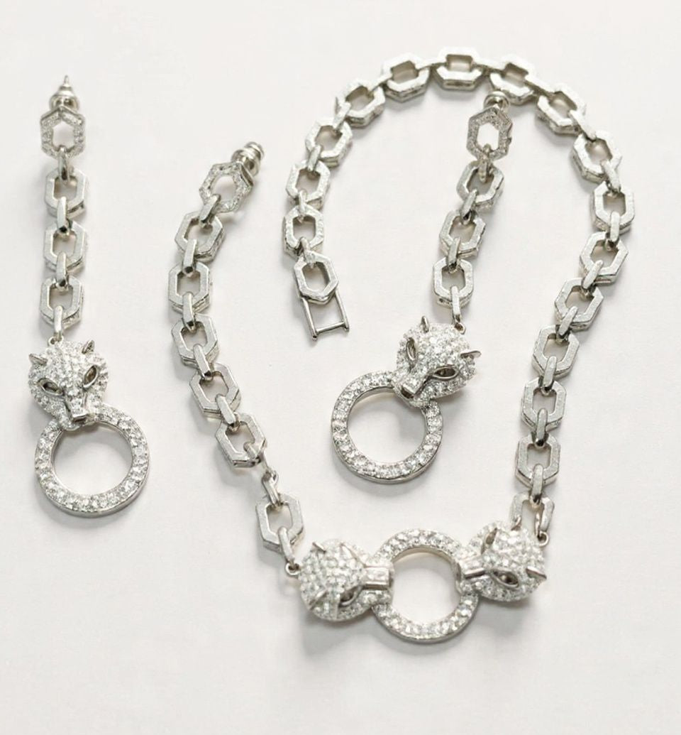 Panther Royale Link Diamond Necklace Set