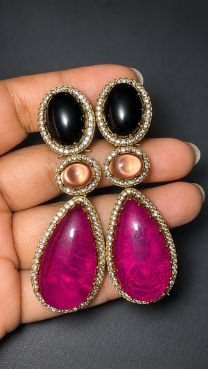 Bohemian Noir Bloom Earrings