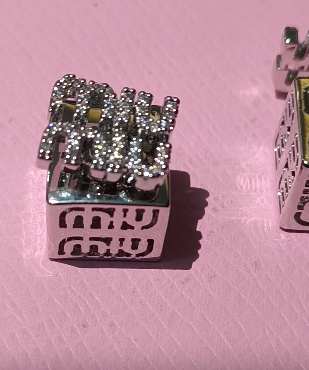 Chic Miu Miu Style Stud Earrings