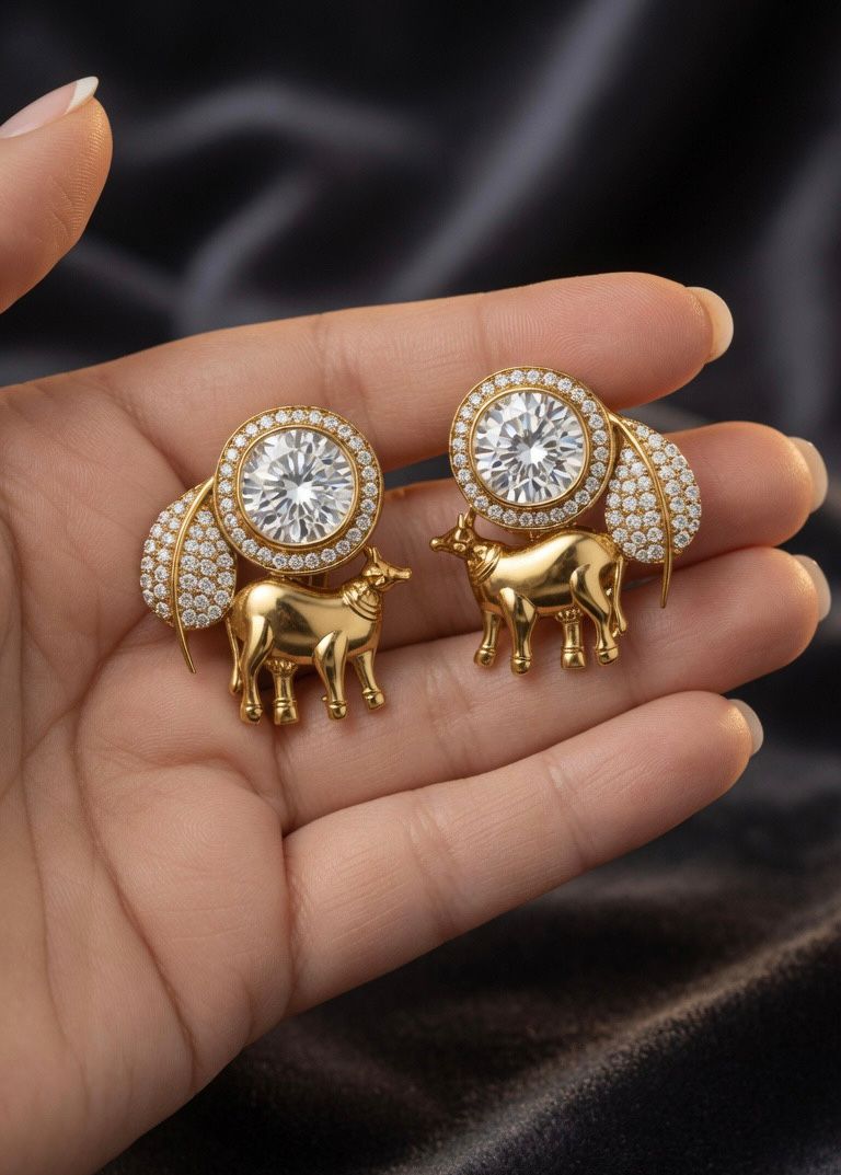 Rajsi Gaurav Diamond Bull Earring