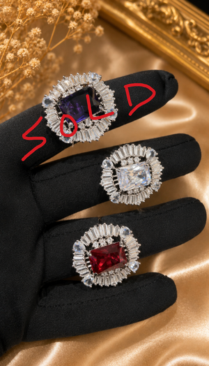 Red Royal Prism Halo Ring
