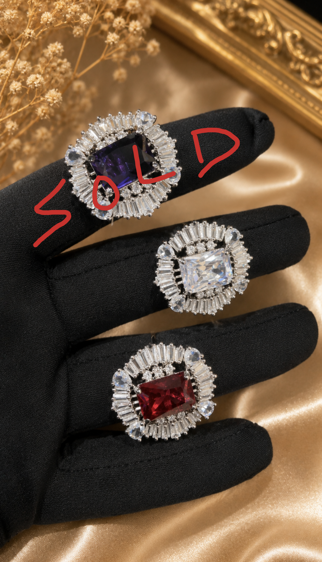 Red Royal Prism Halo Ring