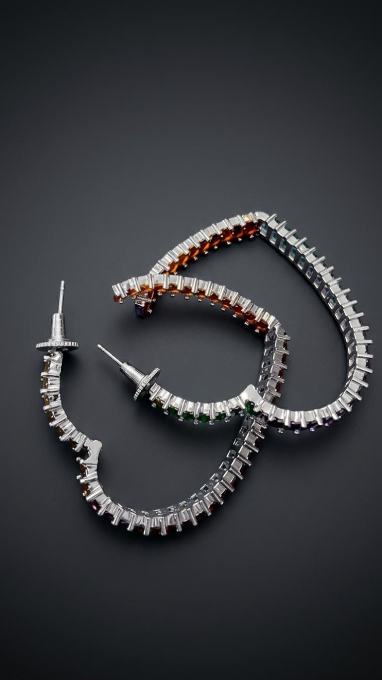 Sapphire Eclipse Luxe Heart Hoops