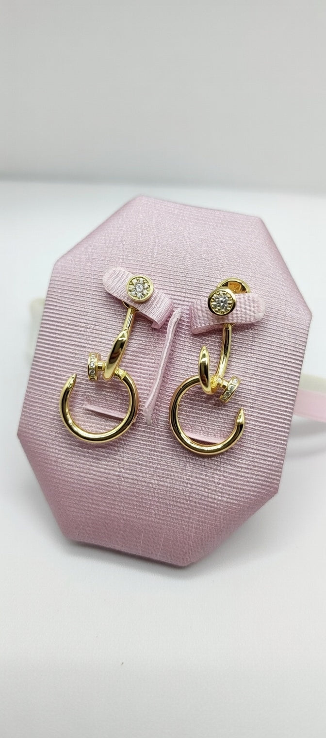 Premium Gold Diamond Glam Earrings ✨