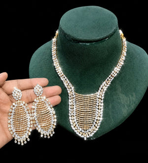 Radiant Diamond Chandelier Necklace n Earrings