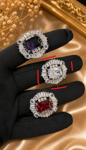 White Royal Prism Halo Ring 