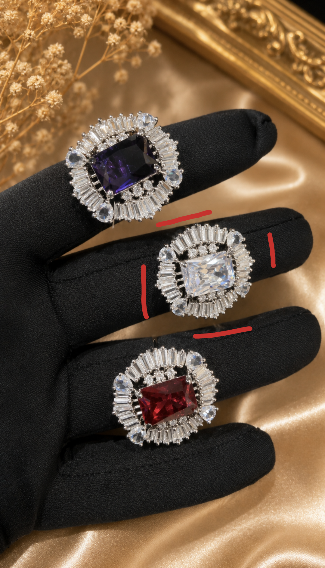 White Royal Prism Halo Ring 