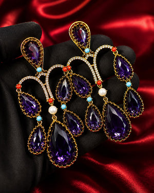 Midnight Bohemian Sapphire Cascade Earrings