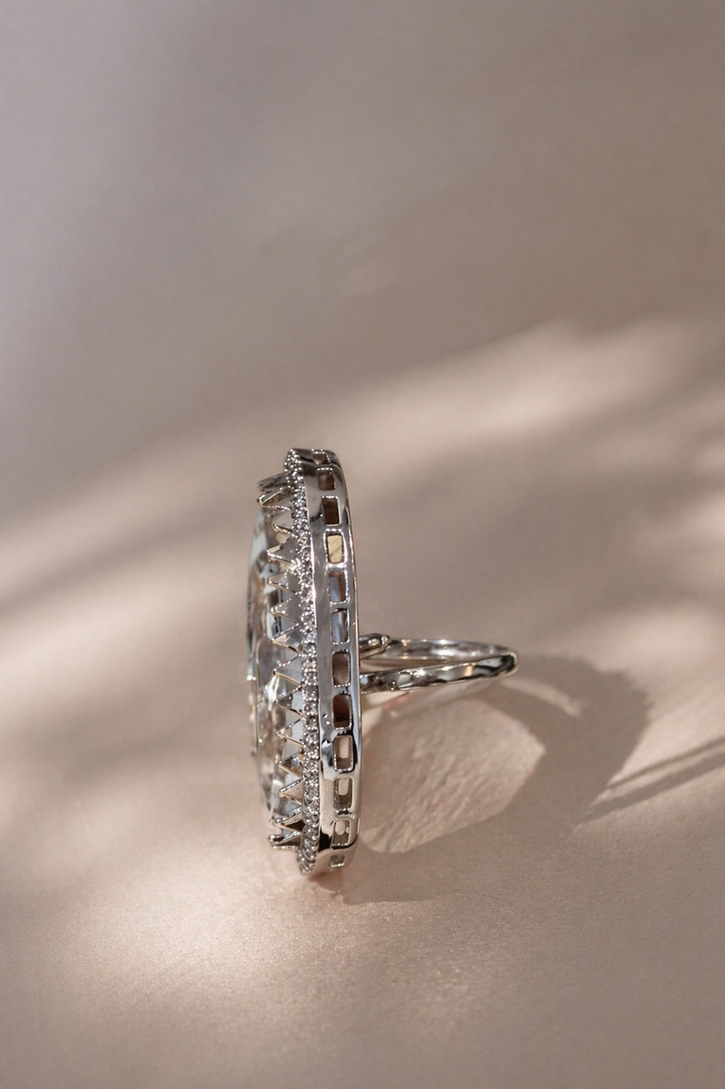 Crystal Halo Statement Ring