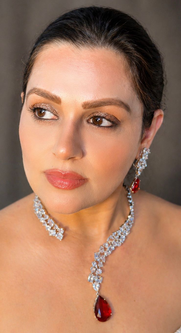 Crimson Royale Drop necklace n Earrings set