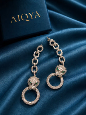 Emerald Panther Luxe Drop Earrings