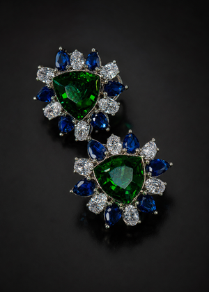 Emerald Radiance Multicolor Halo Earrings