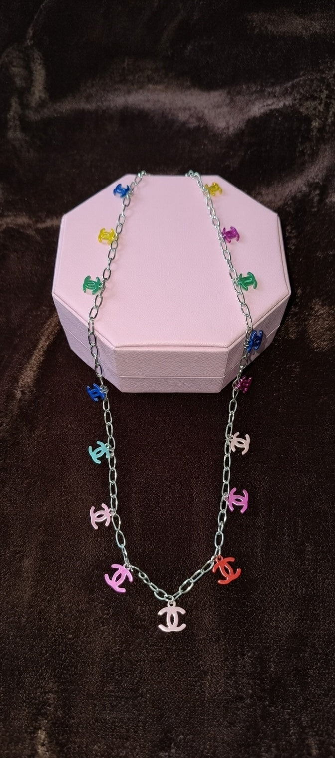 Necklace with colorful charms 
