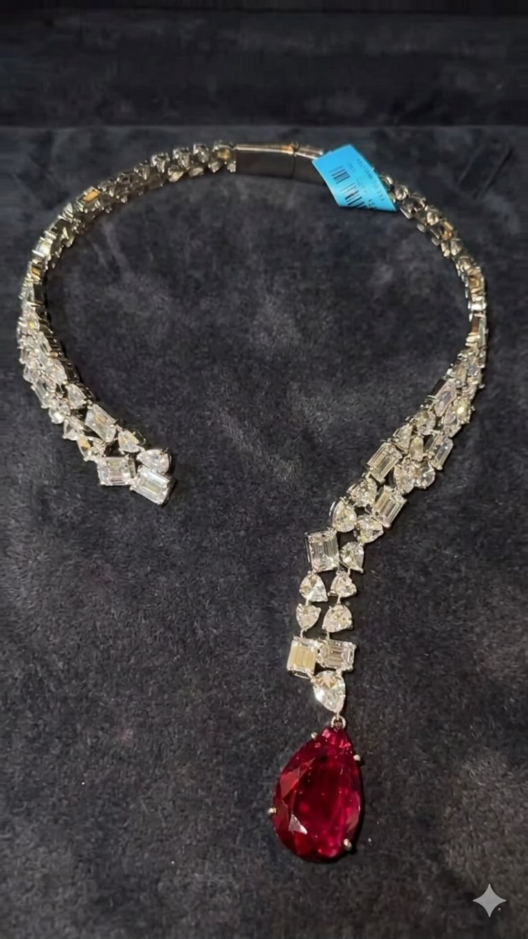 Crimson Royale Drop necklace n Earrings set