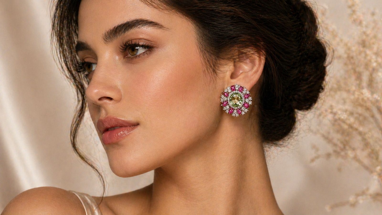 Emerald Radiance Halo Earrings