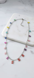 Necklace with colorful charms 