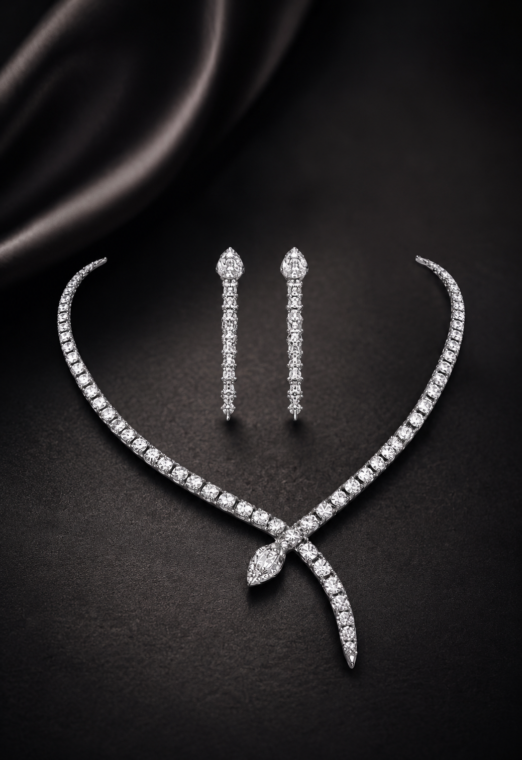 Venom Luxe American Diamond Set – Bold & Edgy