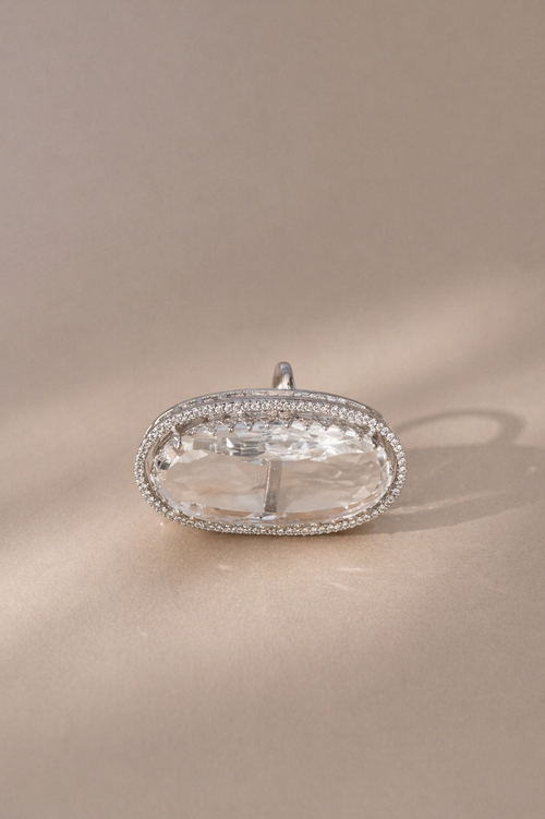 Crystal Halo Statement Ring