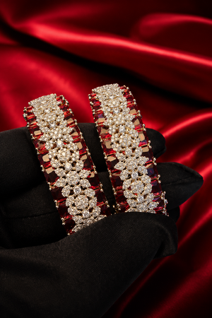 Royal Ruby Blossom AD Bangles