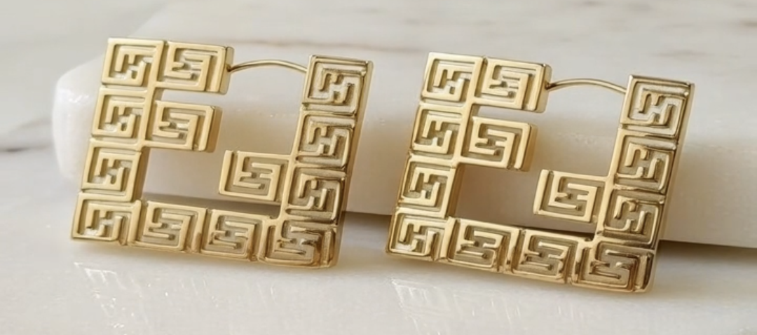 Bold Gold Statement Dangle Earrings