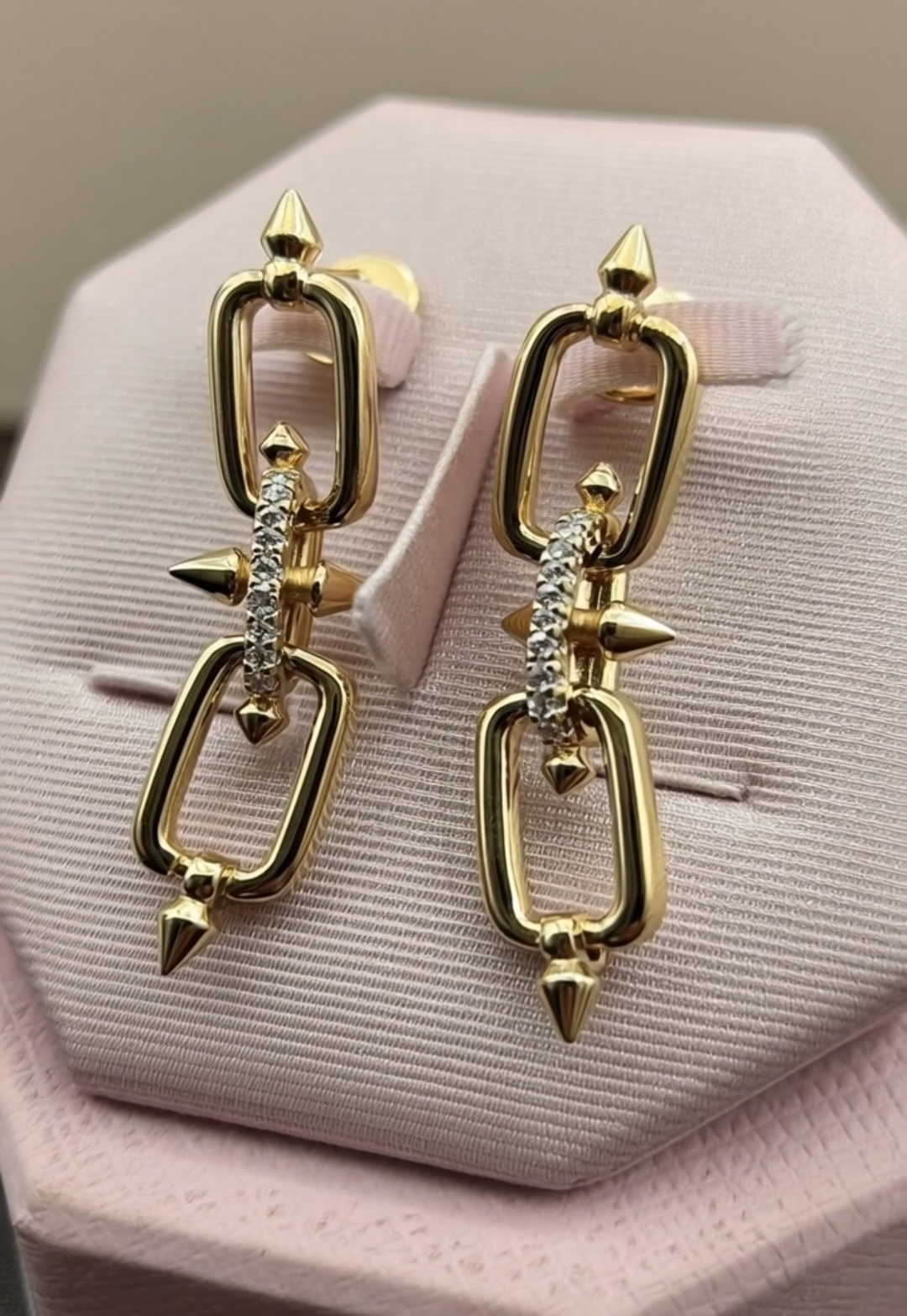 Premium Gold Diamond Classy Glam Earrings ✨